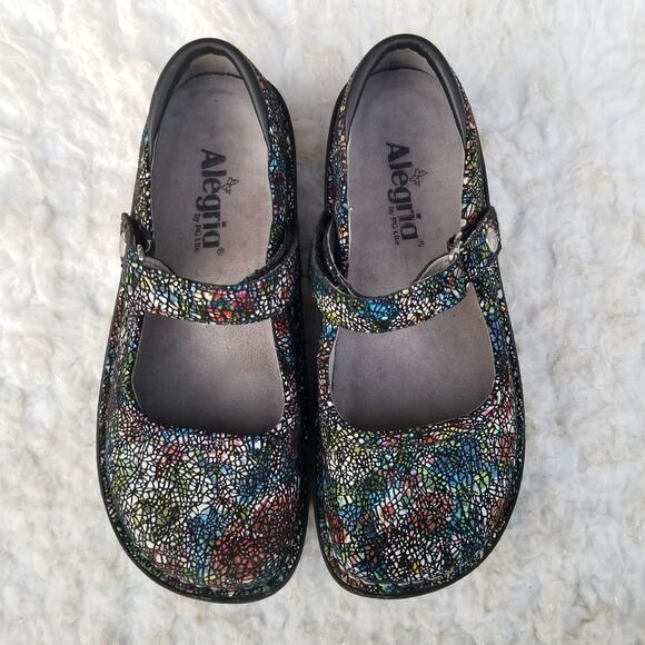 Rainbow Mosaic Mary Janes Alegria Size EU 37 US 7-7.5 Belle Cathedral Bel 391 - Picture 11 of 13